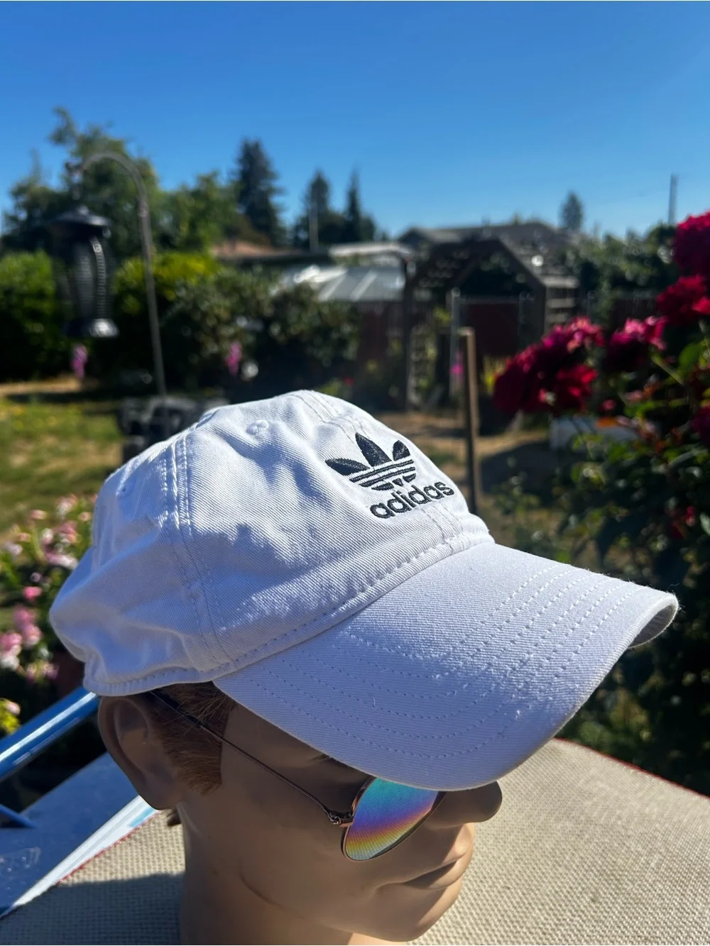 adidas Men’s White Trefoil Cap with Black Logo Size Adjustable One